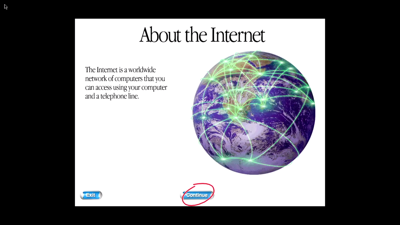 Mac OS 9 Setup Screen: Guide to Using the Internet (1999)